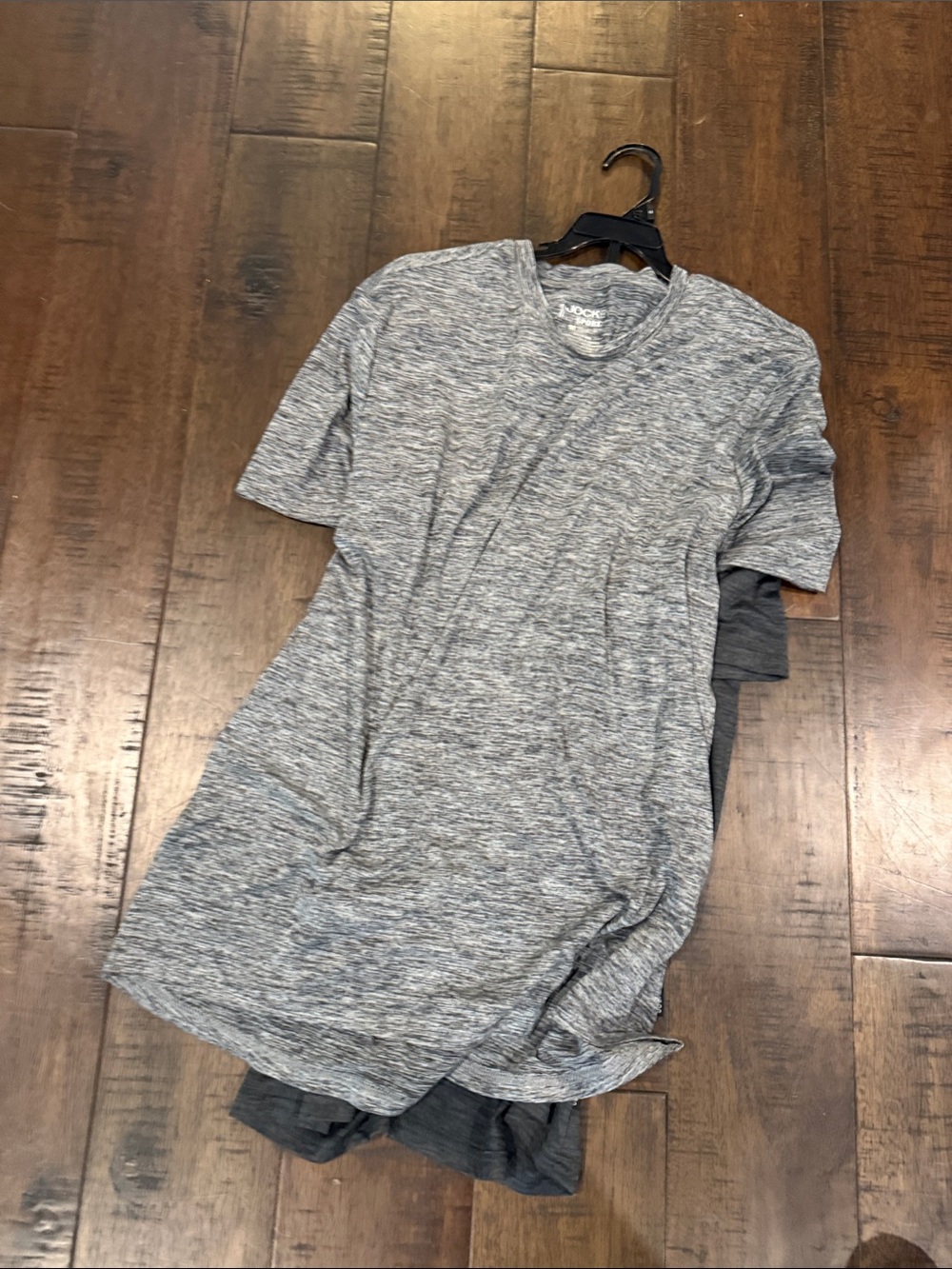 Jockey Men's Short Sleeve Heathered Gray V-Neck Tee